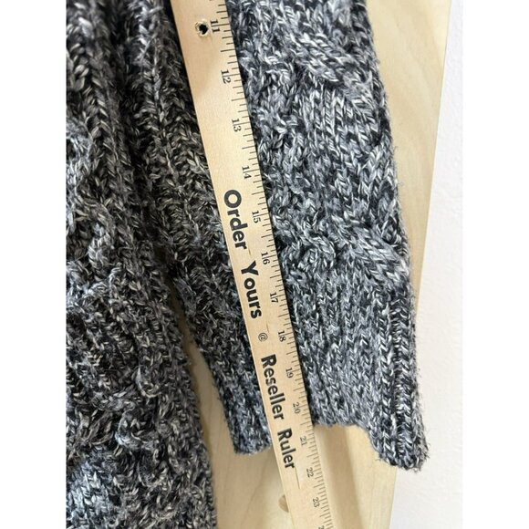 ZARA Size M Womens Shawl Collar Open Front Dolman Sleeve Cardigan Heather Black - Picture 8 of 12